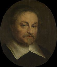 Schilderij van Joost van den Vondel, schrijver van Den Bosch bedwongen.