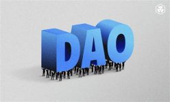 Decentralized Autonomous Organization: de letters DAO gedragen dor een grote groep mensen.