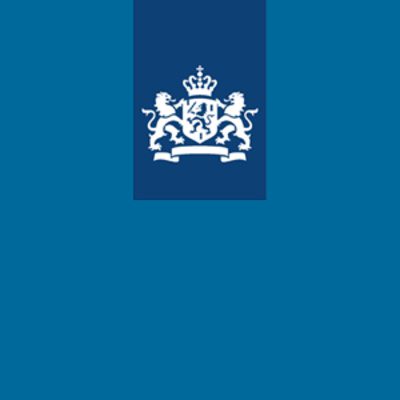 Logo van de Rijksoverheid op een blauwe achtergrond.