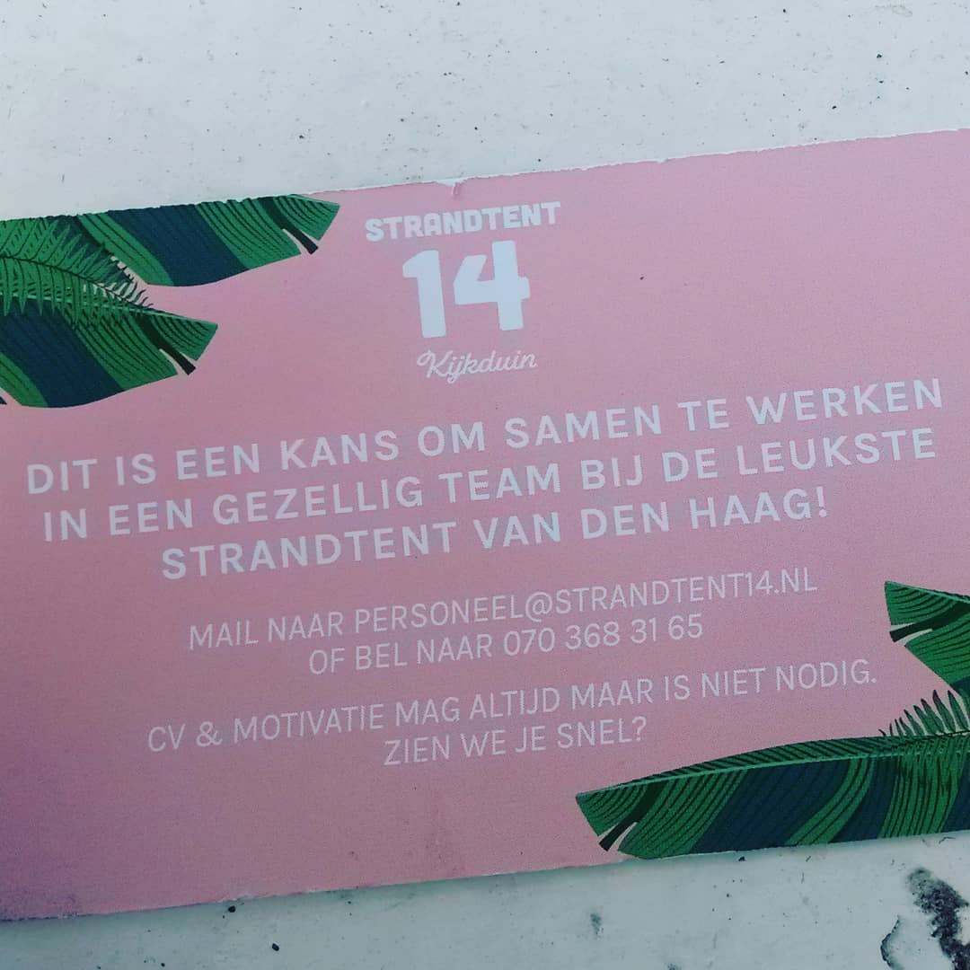 Geen motivatie? Kom dan werken bij @strandtent14 😃 (@taalvoutjes)