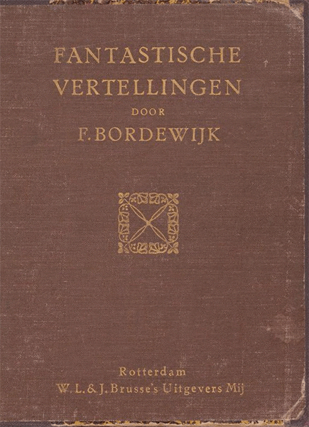 Kaft van Fantastische vertellingen: bruine linnen kaft met gouden tekstopdruk.